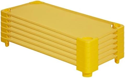ECR4Kids Stackable Kiddie Cot, Standard Size, Classroom Furniture, Ready-To-Assemble, Sand, 6-Pack - Image 7