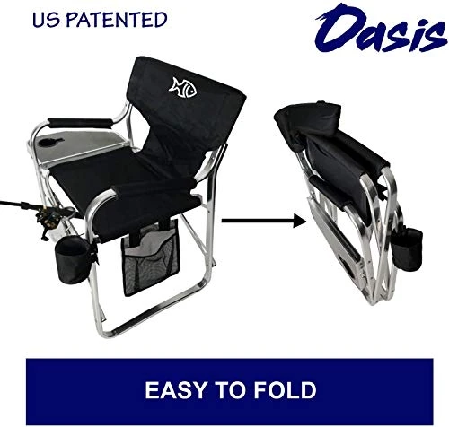 Tuscany Pro Oasis Premium Director Fishing Chair With Rod Holder - Folding Aluminum Chair - Image 2