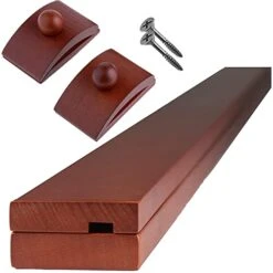 Classy Clamps Wooden Quilt Wall Hangers – 2 Large Clips (Dark) Quilt Hanger Rack, Knob-Less Modern Wooden Design For Wall Hanging To Clamp Quilts, Rugs, Tapestries (Dark Stained Wood 48” Size)