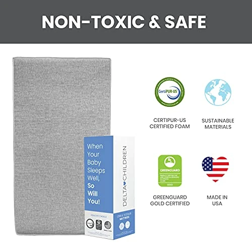 Delta Children Sweet Beginnings Dual Sided Baby Crib Mattress And Toddler Mattress, GREENGUARD Gold And CertiPUR-US Certified, Firm Plant-Based Foam, Waterproof, 5 Year Warranty, Made In USA - Image 5