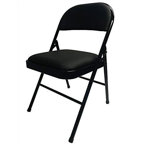 RealspaceĀ® Vinyl Padded Folding Chair, 29-3/4"H X 18-1/2"W X 19-5/8"D, Black - Image 3