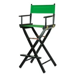 Casual Home Director's Chair ,Black Frame/Green Canvas,30" - Bar Height