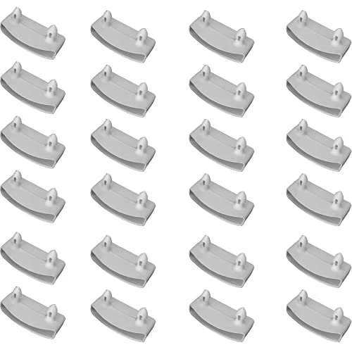 XIAONAN 24Pcs 53mm×9mm Plastic White Bed Slat Cover Replacement Holders End Caps For Holding Securing Wooden Slats Bed Base (2.087in X 0.354in)