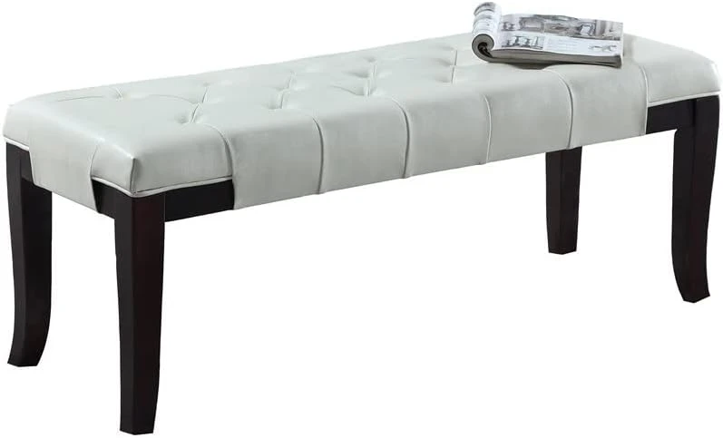Roundhill Furniture Linon Fabric Tufted Bench, Brown - Image 7