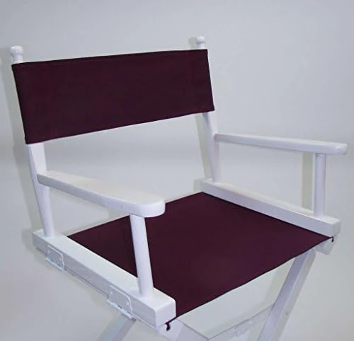 Gold Medal Contemporary 18" Table Height White Frame Directors Chair - Pink - Image 4