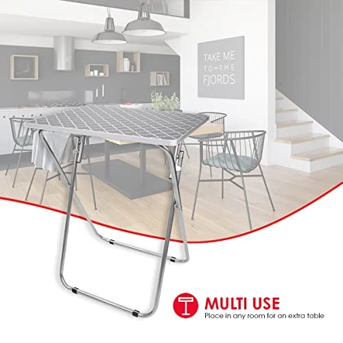 Home Basics Multi-Purpose Lattice Design TV Tray, (2 Pack) Grey/White TV Trays For Eating, Reading, And Games | Folding TV Tray Table | Large TV Trays - Image 5