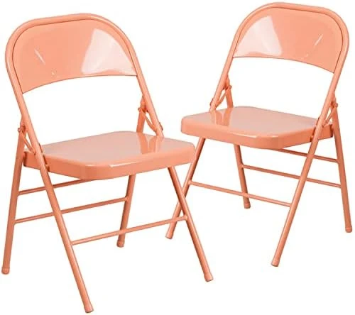 Flash Furniture 4 Pack HERCULES COLORBURST Series Cobalt Blue Triple Braced & Double Hinged Metal Folding Chair - Image 7