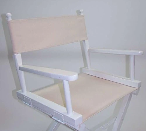 Gold Medal Contemporary 18" Table Height White Frame Directors Chair - Pink - Image 10