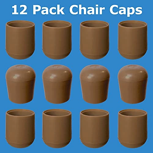 1β Beige Folding Chair Leg Caps (12 Pack) - Heavy Duty Nylon Chair End Caps, Non-Marring Round Hardwood Floor Protectors, Compatible Replacement Plugs For Metal And Padded Folding Chairs Tips (Beige) - Image 4