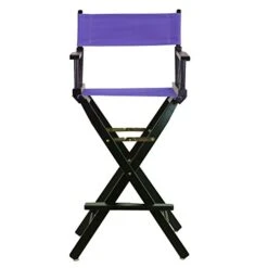 Casual Home 230-02/021-41 Black Frame-Purple Canvas Director Chair 30" - Bar Height BlackFrame