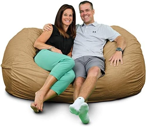ULTIMATE SACK Lounger Bean Bag Chair: Giant Foam-Filled Furniture - Machine Washable Covers, Double Stitched Seams, Durable Inner Liner, And 100% Virgin Foam. Corner Chair. (Charcoal, Fur) - Image 7