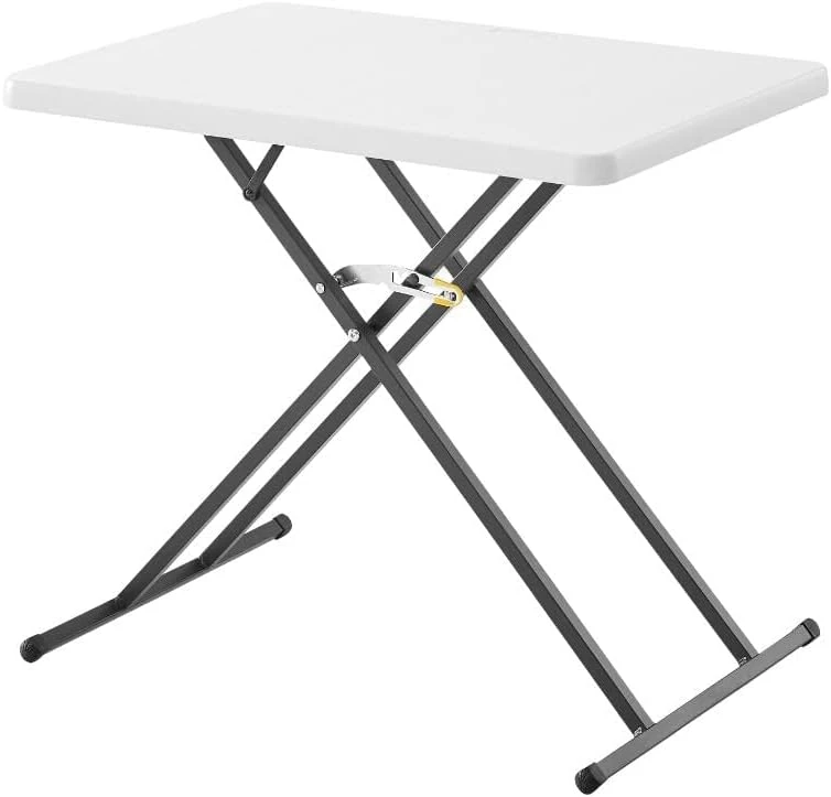 Living And More 28inch Height-Adjustable Personal Table, TV Tray, Portable Dinner Table, Multi-Purpose, Lightweight, No Assembly, Easy Fold And Storage, White - Image 9