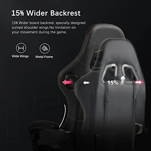 GTPLAYER Gaming Chair, Computer Chair With Footrest And Bluetooth Speakers, High Back Ergonomic Music Gamer Chair, Reclining Game Chair With Linkage Armrests For Adults And Kids (Red) - Image 5