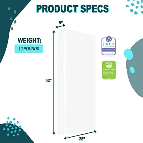 Dream On Me Baby Zzz 5β Foam Crib & Toddler Bed Mattress In White, Mattress In A Box, Greenguard Gold/JPMA Certified - Image 3