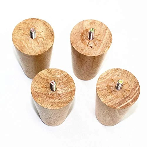 Btibpse 4" Tall Oak Furniture Legs Sofa Parts Wood Replacement Sofa Couch Chair Ottoman Loveseat Coffee Table Cabinet Feet Set Of 4 - Image 2