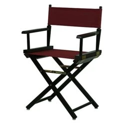 Casual Home 18" Director's Chair Black Frame With Burgundy Canvas