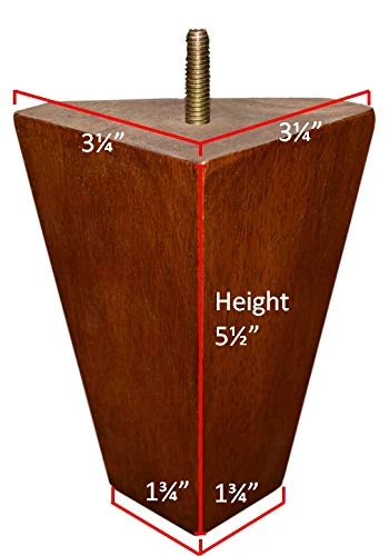 BingLTD - 5 1/2" Walnut Tapered Hardwood Sofa Legs - Set Of 4 (DIAMOND-163) - Image 4