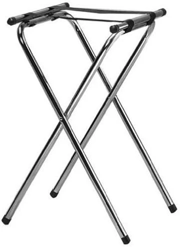 American Metalcraft CTS31 Tall Deluxe Chrome Tray Stand With Nylon Straps, 31-Inch, ,Black Chrome - Image 3