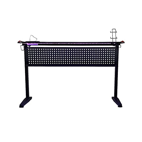 Benjara MDF Gaming Table With Cup And Controller Holders, Black - Image 2