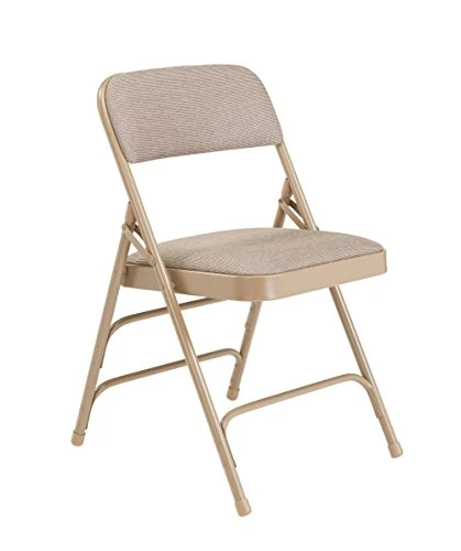 National Public Seating 2300 Series Steel Frame Upholstered Premium Fabric Seat And Back Folding Chair With Triple Brace, 480 Lbs Capacity, Cafe Beige/Beige (Carton Of 4) - Image 5