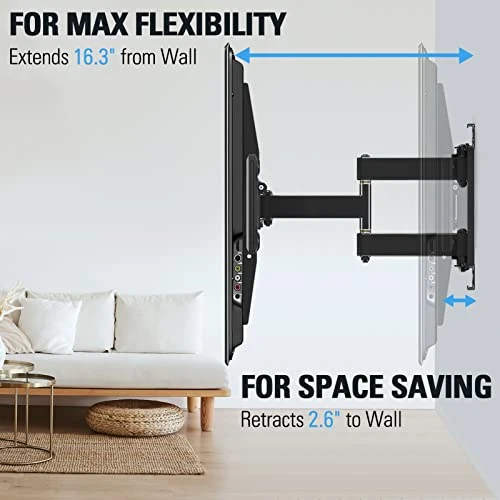 Mounting Dream UL Listed TV Wall Mount For Most 42-84 Inch LED LCD OLED TV,Full Motion TV Mount TV Bracket With Articulating Arms, Max VESA 600x400mm, Up To 100LBS, Fits 16", 18", 24" Studs - Image 2