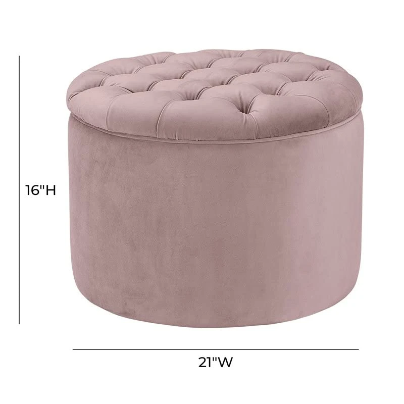 TOV Furniture Queen Velvet Storage Ottoman, Blush - Image 3