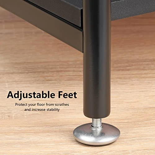 MOOACE Tall Side Table, 3 Tier End Table, Side Table With Storage Shelf For Bedroom Living Room, Small Nightstand For Small Spaces, Black - Image 5