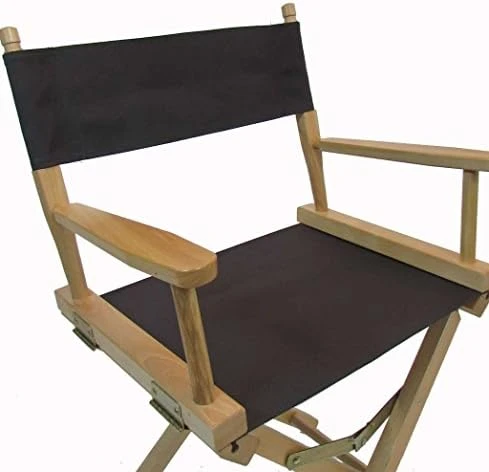 Gold Medal 18"" Table Height Contemporary Natural Frame Directors Chair - Natural - Image 8