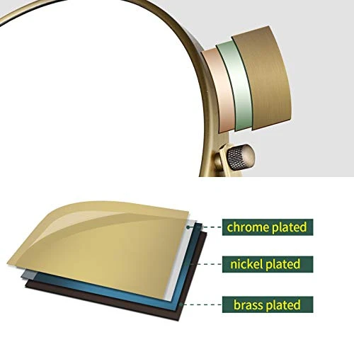 Nicesail Tabletop Makeup Mirror, Double-Side 1X-10X, 360 Swivel Cosmetic Mirror For Table Desk, No Light Antique Bronze (8 Inch, 10X) - Image 3