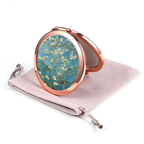 Dynippy Compact Mirror Rose Gold Makeup Mirror Folding Mini Pocket Mirror Portable Hand Mirror Double-Sided 2 X 1x Magnification For Woman Girls Great Gift (A-Butterflies Girl) - Image 9