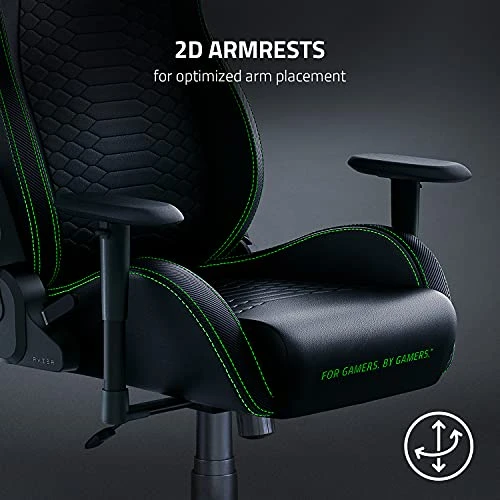 Razer Iskur X Ergonomic Gaming Chair: Ergonomically Designed For Hardcore Gaming - Multi-Layered Synthetic Leather - High-Density Foam Cushions - 2D Armrests - Steel-Reinforced Body - Black/Green - Image 4