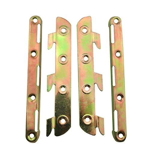 JCBIZ 4pcs Hardware Bed Hinge Connector 8" Bed Rail Brackets For Bed Frame Bed Rail Headboards Footboards