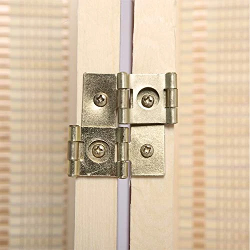 Legacy Decor 3 Panel Natural Color Wood And Bamboo Weave Room Divider - Image 2