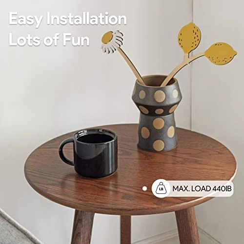 Fancyarn Prague End Table - Round End Table With 3 Legs, 100% Natural Solid Wood Side Table For Living Room, Eco-Friendly Painted Small End Table For Bed Room Kid's Room Sofa Patio, Simple Assembly - Image 3