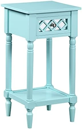 Convenience Concepts French Country Khloe Deluxe 1 Drawer Accent Table With Shelf, Gray - Image 4