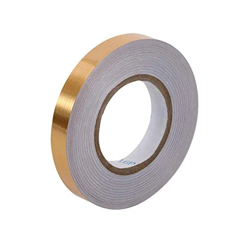 Gold Metalized Polyester Mylar Film Tape With Acrylic Adhesive, 1 In X 55 Yds. Vibrant Mirror Like Finish, Gold Decor Tape For Detailing Accent Wall, Cabinet (For Smooth And Dry Surface Only))