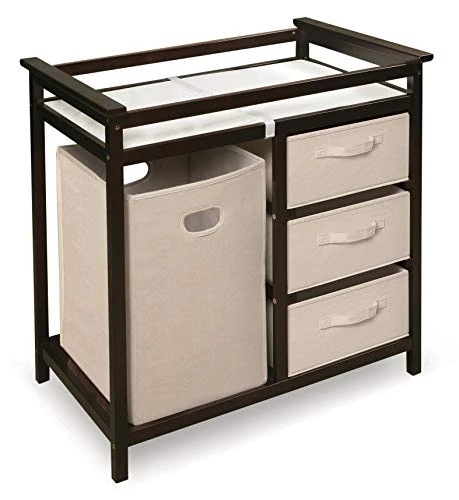 Modern Baby Changing Table With Laundry Hamper, 3 Storage Baskets, And Pad - Image 8