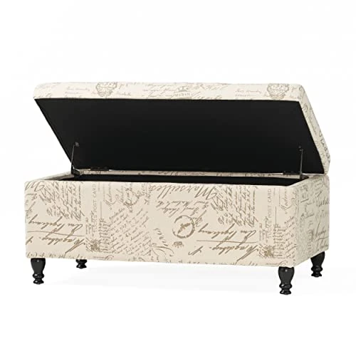 Christopher Knight Home Parisian Storage Ottoman, French Script - Image 6