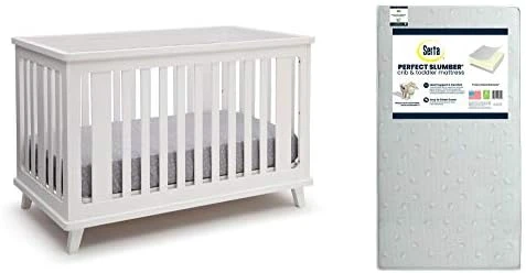 Delta Children Ava 3-in-1 Convertible Baby Crib, Greenguard Gold Certified, White/Black Espresso - Image 4