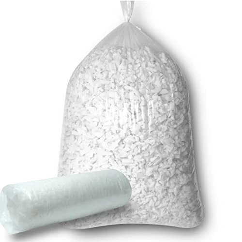 NiceLady Shredded Memory Foam Filling For Bean Bag Filler Foam Refill For Pillow Dog Beds Chairs Cushions And Arts Crafts, Added Gel Particles (White, 1 * 5 Pound)