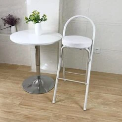 YNLeMM Foldable Bar Stool 26in /28in /30in Folding Kitchen Stool With Back Portable Folding Breakfast Bar Stool PU Soft Cushion Carbon Steel Folding Stool For Kitchen Island Pub Bar