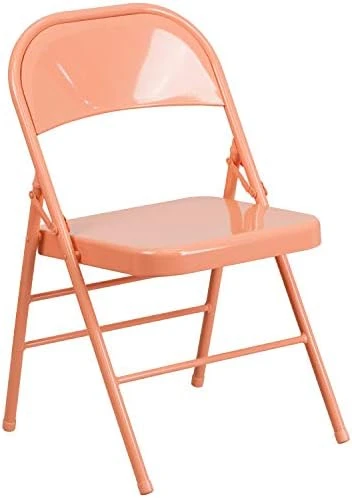 Flash Furniture HERCULES COLORBURST Series Tantalizing Teal Triple Braced & Double Hinged Metal Folding Chair - Image 4