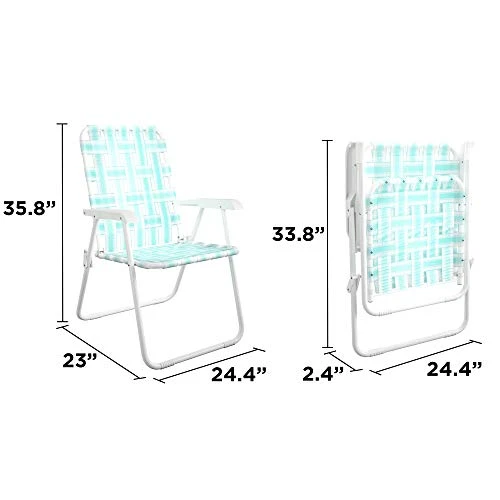 Novogratz Poolside Gossip Collection, Priscilla Folding Chairs, 2-Pack, Aqua Haze - Image 2