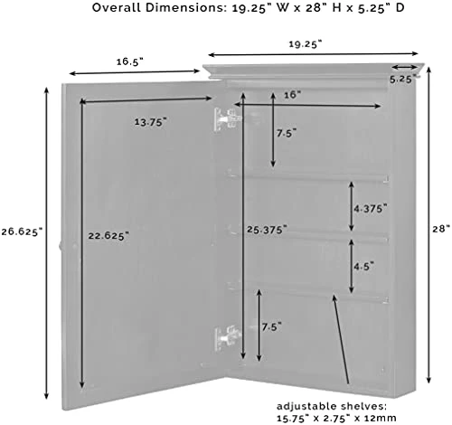 Crosley Furniture Lydia Mirrored Bathroom Wall Cabinet, White - Image 2