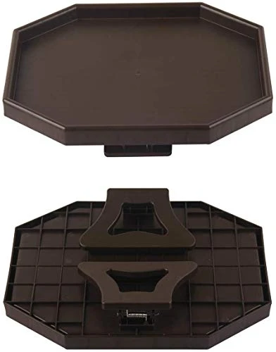 GREENANTS TV Tray Sofa Arm Clip On Snack Table Sofa Armrest Clip Table Tray Plastic Chair Armrest Tray Organizer (Brown) - Image 2