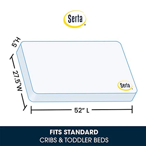 Delta Children Serta Tranquility Eco Firm 2-Stage 6" Premium Baby Crib Mattress & Toddler Mattress - Waterproof - GREENGUARD Gold Certified - 50 Year Warranty - Made In USA, 27.5x52x6 Inch, White (Pack Of 1) - Image 3