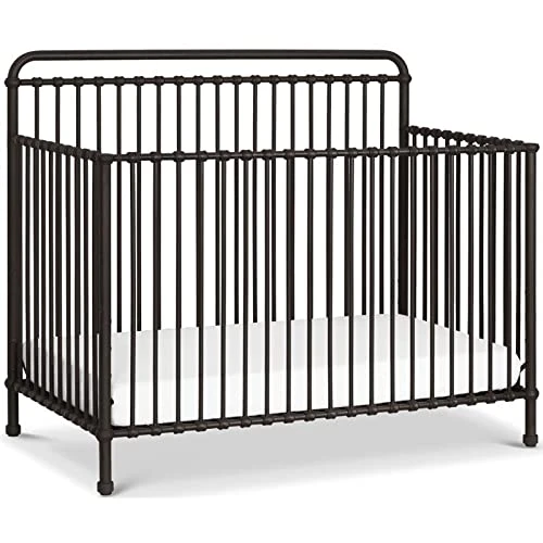 NAMESAKE Winston 4-in-1 Convertible Mini Metal Crib In Vintage Gold, Greenguard Gold Certified - Image 6