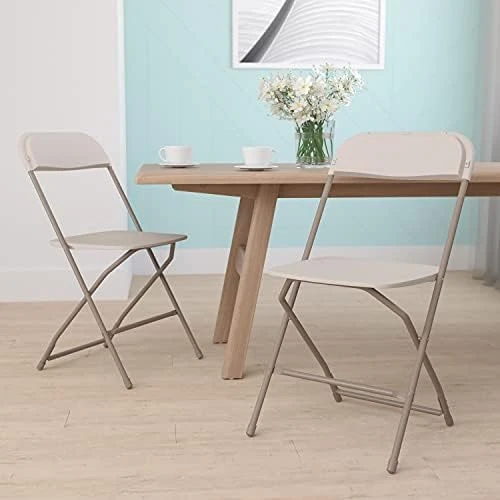 EMMA + OLIVER Set Of 2 White Stackable Folding Plastic Chairs - 650 LB Weight Capacity - Image 6