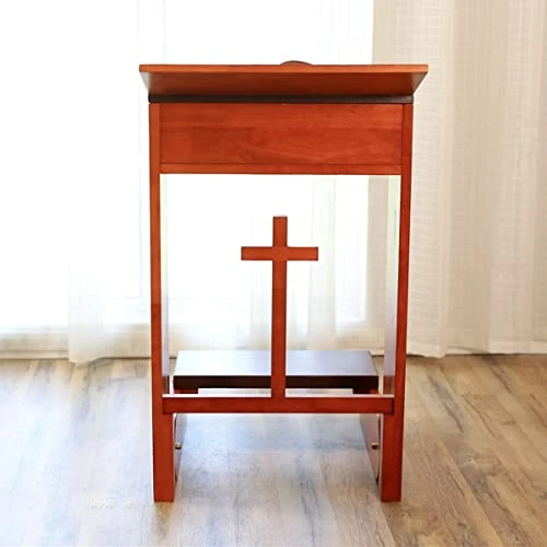 Shyneer Prayer Bench Stool Table, Wooden Church Prayer Chair Padded Kneeler Shelf Folding Chair For Kneeling At Home - Image 2