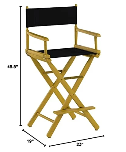 Casual Home Director's Chair ,Natural Frame/Navy Canvas,30" - Bar Height - Image 6